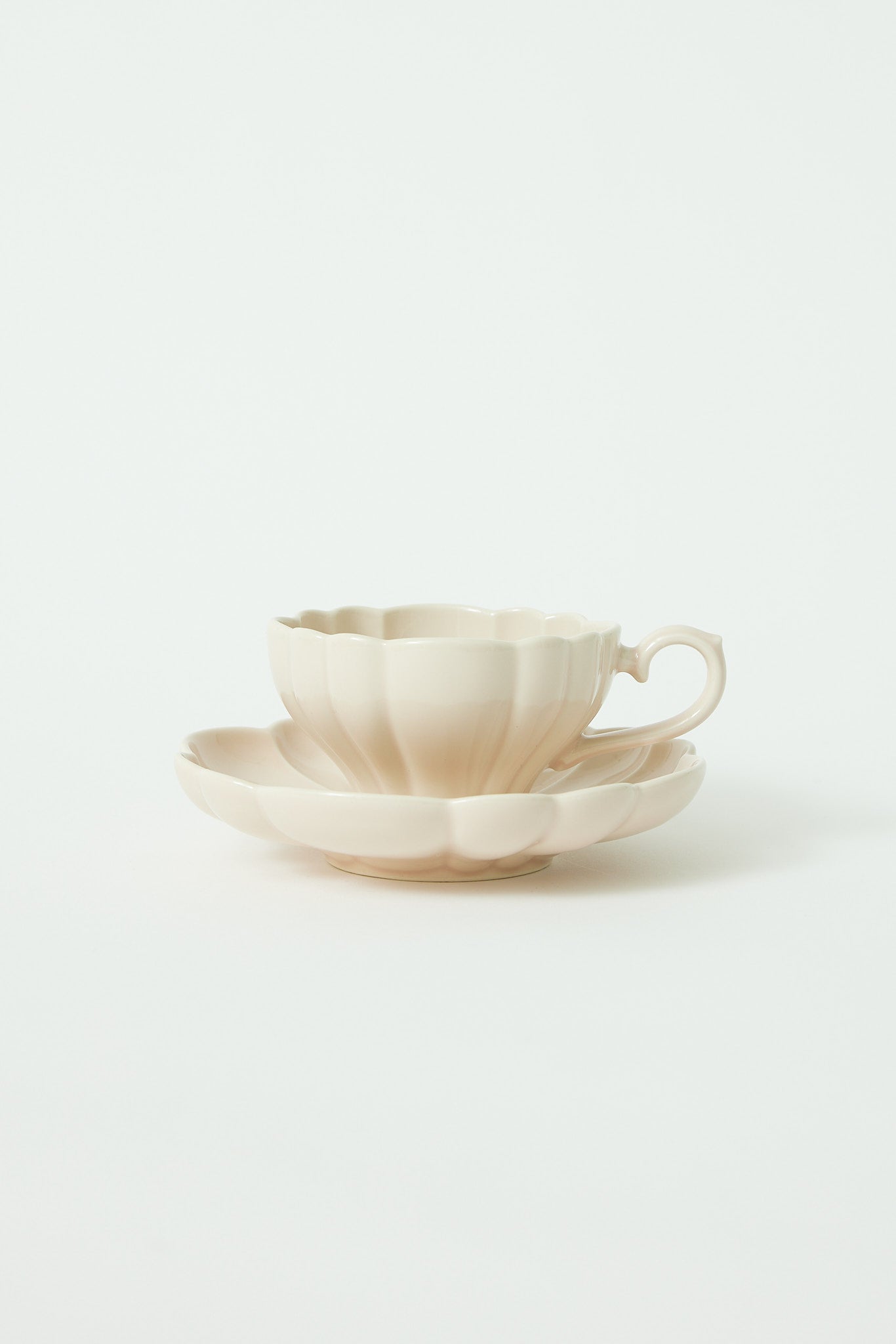 Flower Cup & Saucer - Light Pink